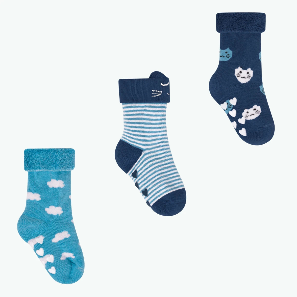 Chaussettes Dans les nuages - Pack de chaussettes bébé - Bleu - Cabaia - 